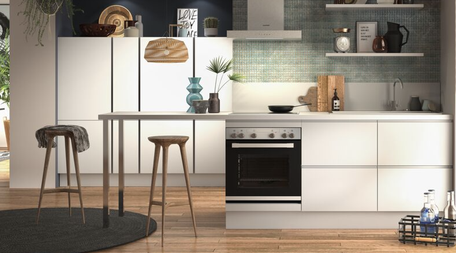 Häcker kleine Küchenzeile Weiß modern