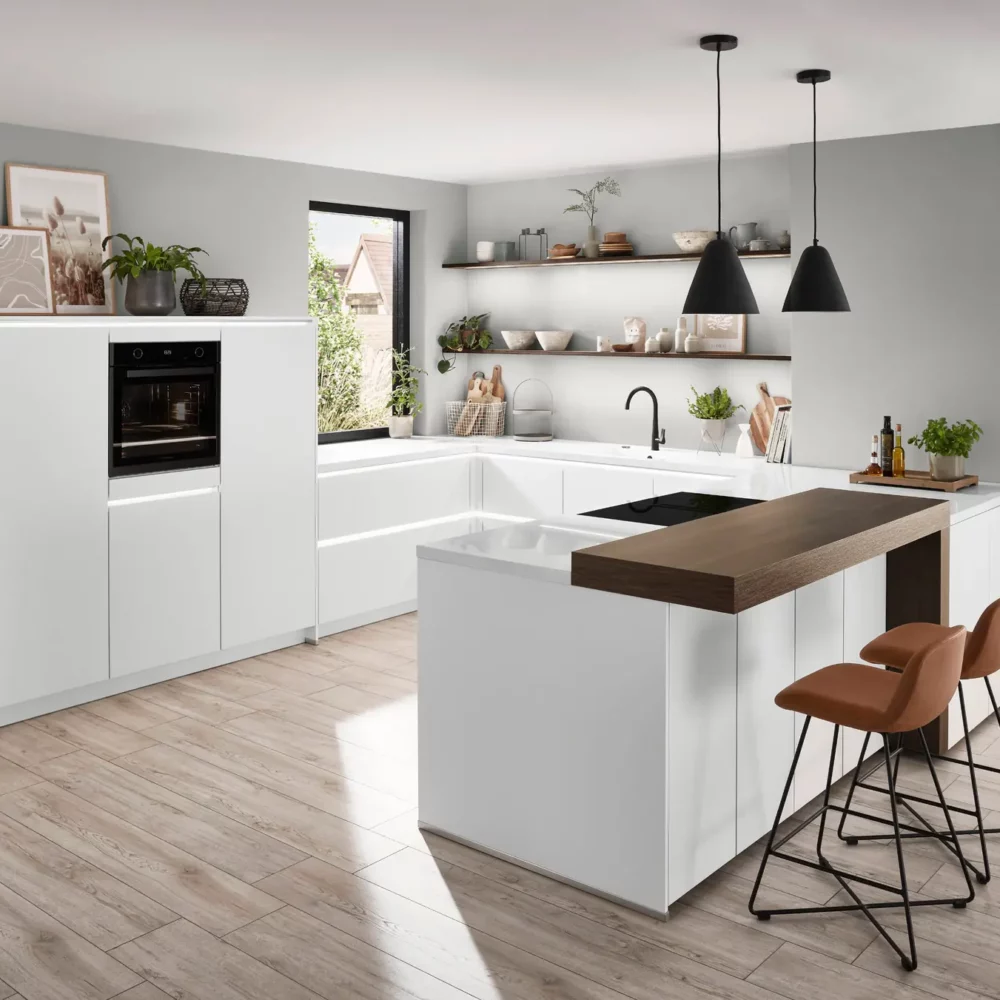 Nobilia Senso Moderne U-Kueche Weiss Bartresen 8 Tipps für offene Küchen