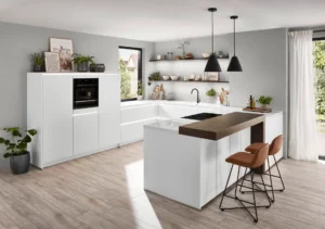 Nobilia Senso Moderne U-Kueche Weiss Bartresen 8 Tipps für offene Küchen