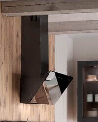 Häcker L-Küche Landhausstil anthrazit Dunstabzug